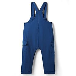 Babyhug Disney Single Jersey Knit Full Sleeves Dungaree & Tee With Mickey Mouse Print - Navy Blue