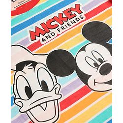 Babyhug Disney Single Jersey Knit Full Sleeves Dungaree & Tee With Mickey Mouse Print - Navy Blue