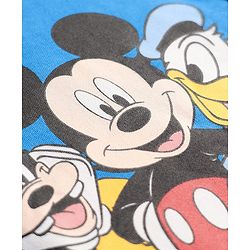 Babyhug Disney Interlock Knit Full Sleeves Rompers with Mickey Mouse & Friends Print - Blue