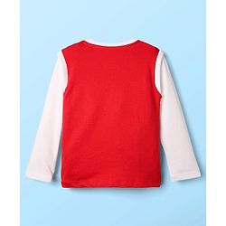 Babyhug Disney Single Jersey Knit Full Sleeves T-Shirt & Joggers Set with Mickey Mouse Graphic - Red White & Black