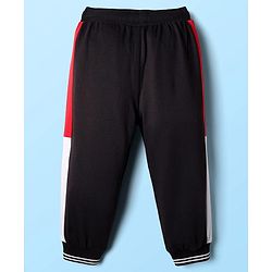 Babyhug Disney Single Jersey Knit Full Sleeves T-Shirt & Joggers Set with Mickey Mouse Graphic - Red White & Black
