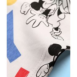 Babyhug Disney Single Jersey Knit Full Sleeves Dungaree & Tee With Mickey Mouse Graphics - Navy Blue & White