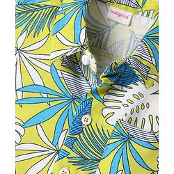 Babyhug Single Jersey Knit Half Sleeves Shirt & Shorts Set with Tropical Print - Green & Navy Blue