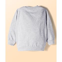 Babyhug Cotton Knit Full Sleeves Pullover Sweatshirts with Dino Graphic Pack of 2 - Navy Blue & Light Grey