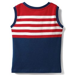 Babyhug Single Jersey Knit Sleeveless Tank T-Shirt & Shorts Set with Stripes- Red & Navy Blue