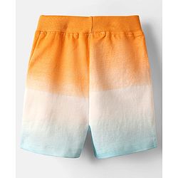 Babyhug Disney Single Jersey Knit Half Sleeves Ombre T-Shirt & Shorts With Mickey Mouse Graphics - Orange