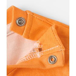 Babyhug Disney Single Jersey Knit Half Sleeves Ombre T-Shirt & Shorts With Mickey Mouse Graphics - Orange