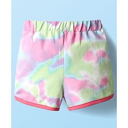 Babyhug Disney Single Jersey Knit Frill Sleeves T-Shirt & Shorts With Minnie Mouse Graphics - White & Pink
