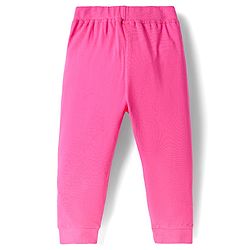 Babyhug Single Jersey Knit Full Length Lounge Pant With Polka Dots & Text Print Pack Of 2 - Pink & Navy Blue