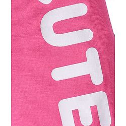 Babyhug Single Jersey Knit Full Length Lounge Pant With Polka Dots & Text Print Pack Of 2 - Pink & Navy Blue