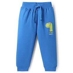 Babyhug Single Jersey Knit Lounge Pant Wit Dino Print & Tape Detailing Pack Of 2 - Blue & Light Green