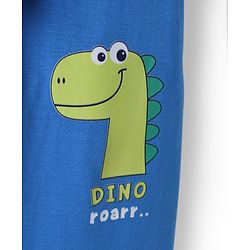 Babyhug Single Jersey Knit Lounge Pant Wit Dino Print & Tape Detailing Pack Of 2 - Blue & Light Green