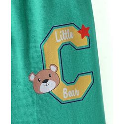 Babyhug 100% Cotton Single Jersey Knit Full Length Lounge Pants With Animal Print Pack Of 2 - Navy Blue & Sea Green