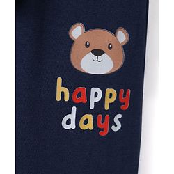 Babyhug 100% Cotton Single Jersey Knit Full Length Lounge Pants With Animal Print Pack Of 2 - Navy Blue & Sea Green