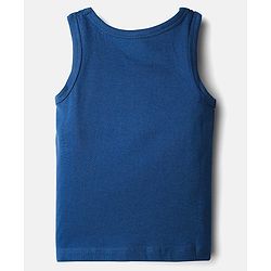 Babyhug 100% Cotton Single Jersey Knit Sleeveless Antibacterial Sando Vest with Stripe Design & Cars Print Pack of 3 - White Light Blue & Blue