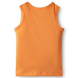 Babyhug 100% Cotton Knit Antibacterial Sleeveless Sandos with Animal Print Pack of 3 - Orange Navy & Light Blue
