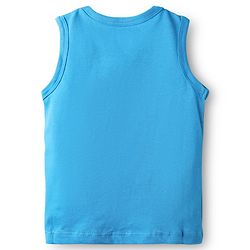 Babyhug 100% Cotton Knit Antibacterial Sleeveless Sandos with Animal Print Pack of 3 - Orange Navy & Light Blue
