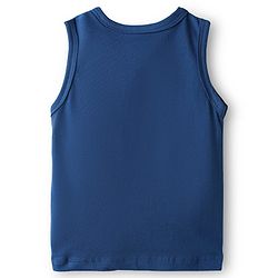 Babyhug 100% Cotton Knit Antibacterial Sleeveless Sandos with Animal Print Pack of 3 - Orange Navy & Light Blue