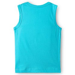 Babyhug 100% Cotton Knit Sleeveless Antibacterial Sando with Strips Stars & Shark Print Pack of 5 - Navy Blue & Orange