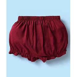 Babyhug 100% Knit Teddy Bear & Polka Dot Printed Bloomers Pack of 3 - White Pink & Maroon