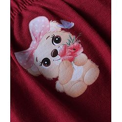 Babyhug 100% Knit Teddy Bear & Polka Dot Printed Bloomers Pack of 3 - White Pink & Maroon
