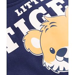 Babyhug Cotton Knit Full Sleeves Striped Pullover Sweatshirt with Tiger Print Pack of 2 - Navy Blue