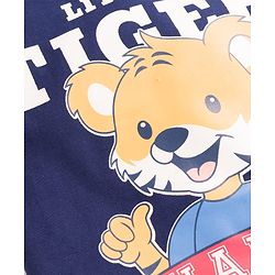 Babyhug Cotton Knit Full Sleeves Striped Pullover Sweatshirt with Tiger Print Pack of 2 - Navy Blue