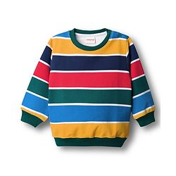 Babyhug Cotton Knit Full Sleeves Striped Pullover Sweatshirt with Tiger Print Pack of 2 - Navy Blue