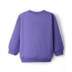 Babyhug Cotton Knit Full Sleeves Sweatshirt With Lion Graphics - Purple