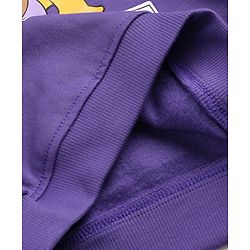 Babyhug Cotton Knit Full Sleeves Sweatshirt With Lion Graphics - Purple