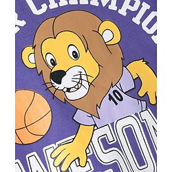 Babyhug Cotton Knit Full Sleeves Sweatshirt With Lion Graphics - Purple