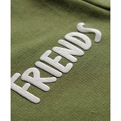 Babyhug Cotton Knit Full Sleeves Pullover Sweatshirt with Bear Graphic - Green