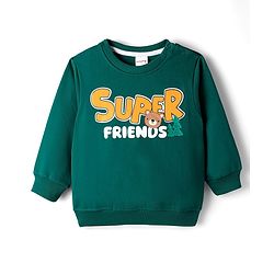 Babyhug Cotton Knit Full Sleeves Sweatshirts With Animal Graphics Pack of 2 - Green & Light Pink