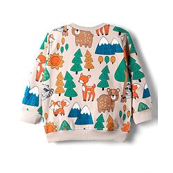 Babyhug Cotton Knit Full Sleeves Sweatshirts With Animal Graphics Pack of 2 - Green & Light Pink