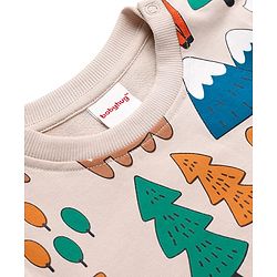 Babyhug Cotton Knit Full Sleeves Sweatshirts With Animal Graphics Pack of 2 - Green & Light Pink