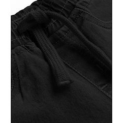 Babyhug Denim Full Length Jogger With Stretch & Animal Print - Black