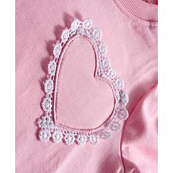 Babyhug 100% Cotton Knit Full Sleeves Sweatshirts with Heart Print & Applique Pack of 2 - Pink