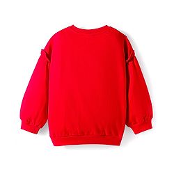 Babyhug Cotton Knit Full Sleeves Sweatshirt With Animal Applique & Text Print - Red