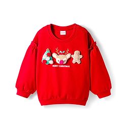 Babyhug Cotton Knit Full Sleeves Sweatshirt With Animal Applique & Text Print - Red