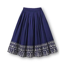 Babyhug Georgette Woven Three Fourth Sleeves Lehenga & Choli With Jacket Set Lace & Embroidery Detailing - Navy Blue