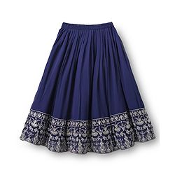 Babyhug Georgette Woven Three Fourth Sleeves Lehenga & Choli With Jacket Set Lace & Embroidery Detailing - Navy Blue