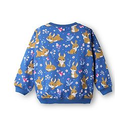 Babyhug Cotton Knit Full Sleeves Sweatshirts With Bunny Graphics Pack of 2 - Pink & Blue