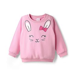 Babyhug Cotton Knit Full Sleeves Sweatshirts With Bunny Graphics Pack of 2 - Pink & Blue
