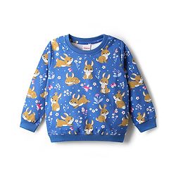 Babyhug Cotton Knit Full Sleeves Sweatshirts With Bunny Graphics Pack of 2 - Pink & Blue