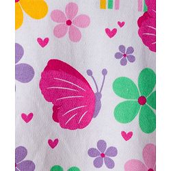 Babyhug Cotton Knit Full Sleeves Sweatshirts With Floral & Butterfly Graphics Pack of 2 - Navy Blue & White