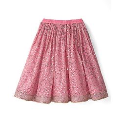 Babyhug Woven Flutter Sleeves Choli Lehenga & Dupatta Set With Sequin Detailing - Pink