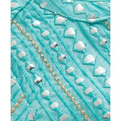 Babyhug Woven Full Sleeves Kurta Pajama Set With Embriodery - Aqua