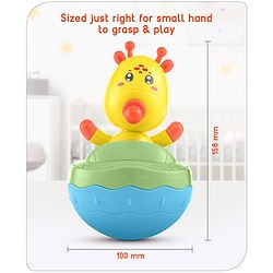 Babyhug Giraffe on Boat Roly Poly Toy |Push and Shake| Attachable Face with Rocking Base|Wobbling Bell Sounds For 6 Months+|  Child Safe Material| Gifting Toy| BIS Certified