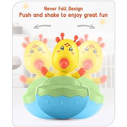Babyhug Giraffe on Boat Roly Poly Toy |Push and Shake| Attachable Face with Rocking Base|Wobbling Bell Sounds For 6 Months+|  Child Safe Material| Gifting Toy| BIS Certified