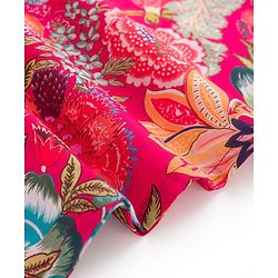 Babyhug 100% Cotton Woven Full Sleeves Floral Printed Kurta & Dhoti Set - Fuchsia & Green